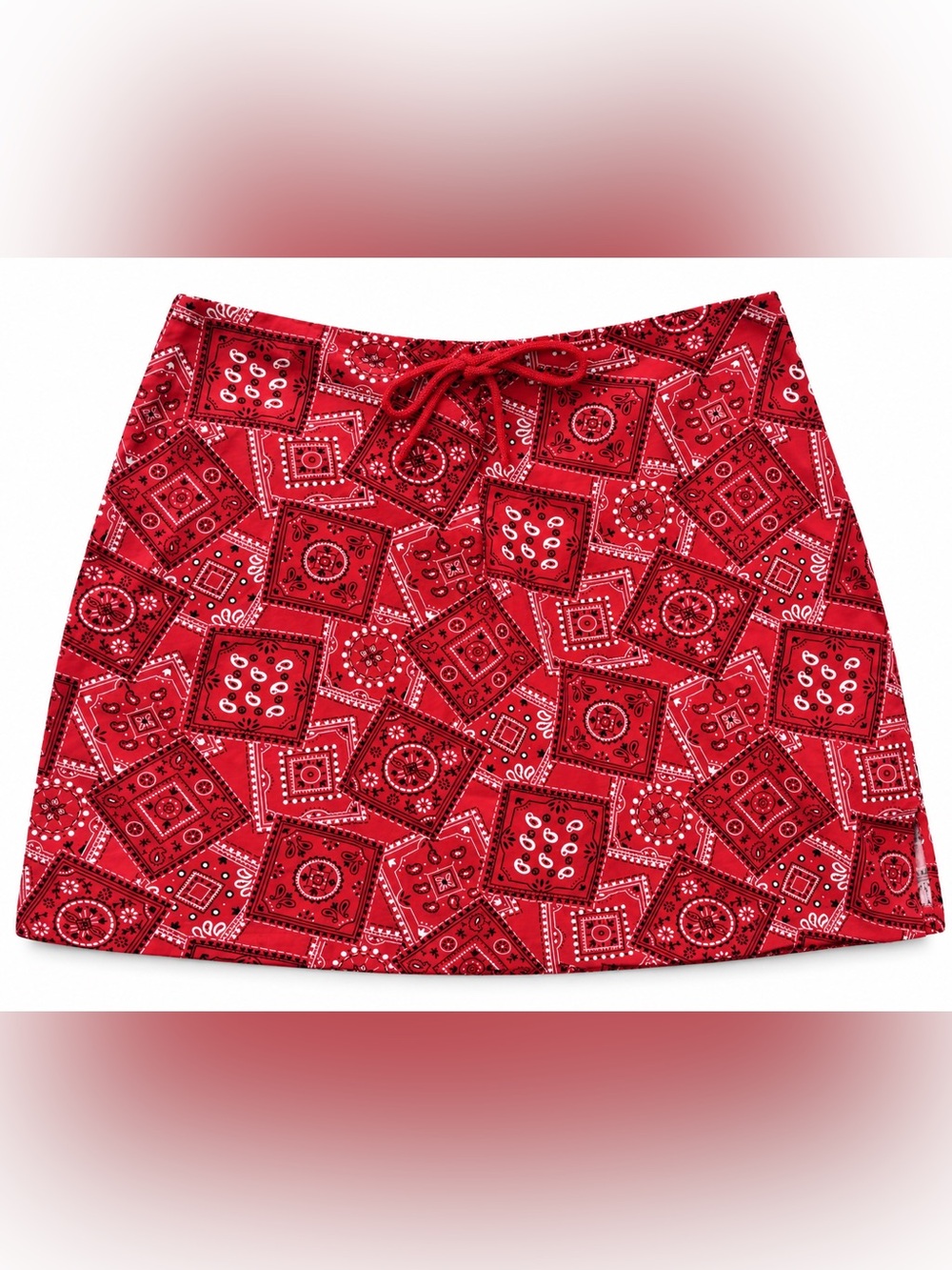 Zoey Beth Red Bandana Print Skort Size Large Y2K Western